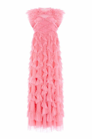 Needle & Thread CYBER SALE Genevieve Ruffle Gown - coral