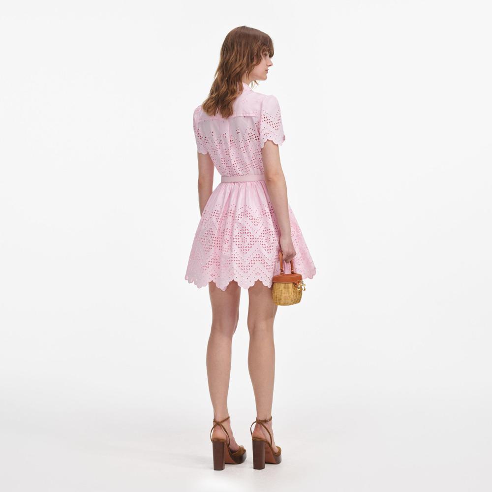 SP VIP PRICE Pink Cotton Broderie Mini Dress