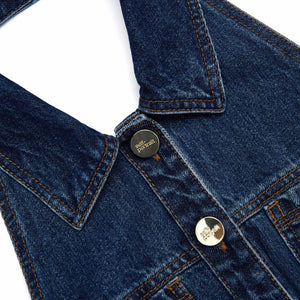 SP VIP PRICE Denim Sleeveless Flared Mini Dress