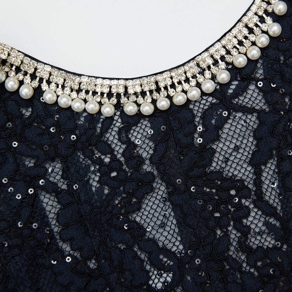 SP VIP PRICE Navy Lace Embellished Midi Dress