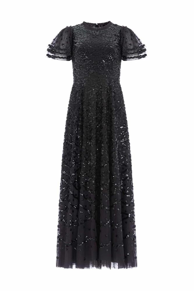 Needle & Thread CYBER SALE Deco Dot Ankle Gown - black