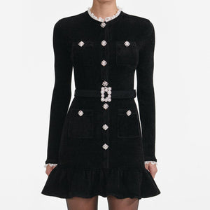 SP VIP PRICE Black Chenille Knit Mini Dress