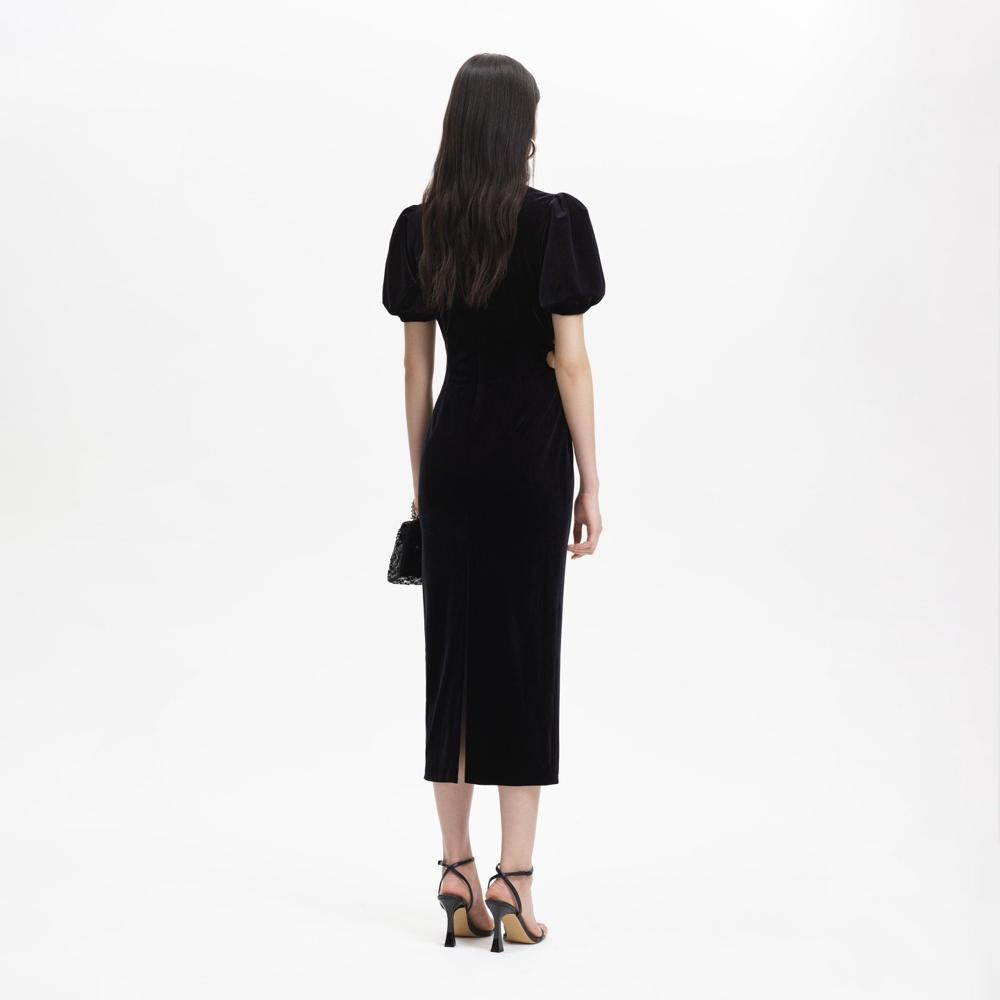 SELF PORTRAIT BLACK FRIDAY SALE Black Velvet Cut Out Midi Dress