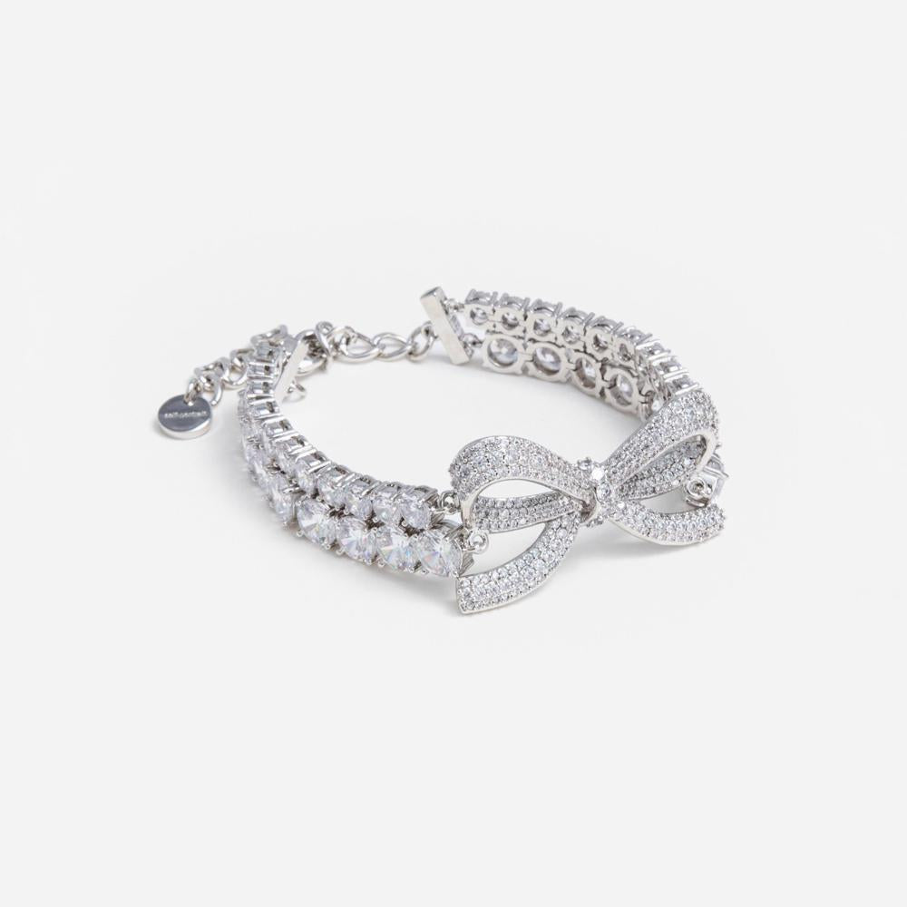 SP VIP PRICE Crystal Bow Double Tennis Bracelet