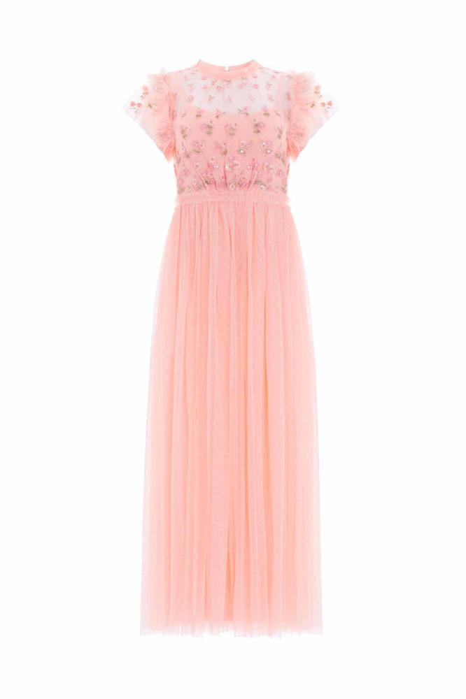 Needle & Thread CYBER SALE Rococo Bodice Ankle Gown - coral