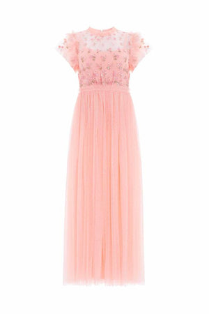 Needle & Thread CYBER SALE Rococo Bodice Ankle Gown - coral