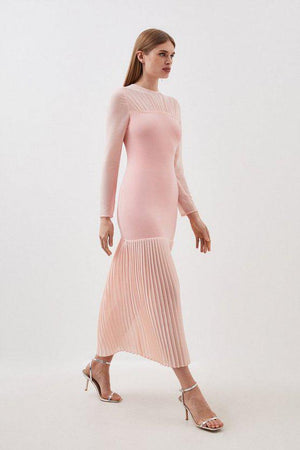 Karen Millen UK SALE Figure Form Woven Bandage Knit Mix Dress