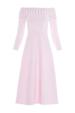 Needle & Thread CYBER SALE Embellished Bardot Knit Gown - pink