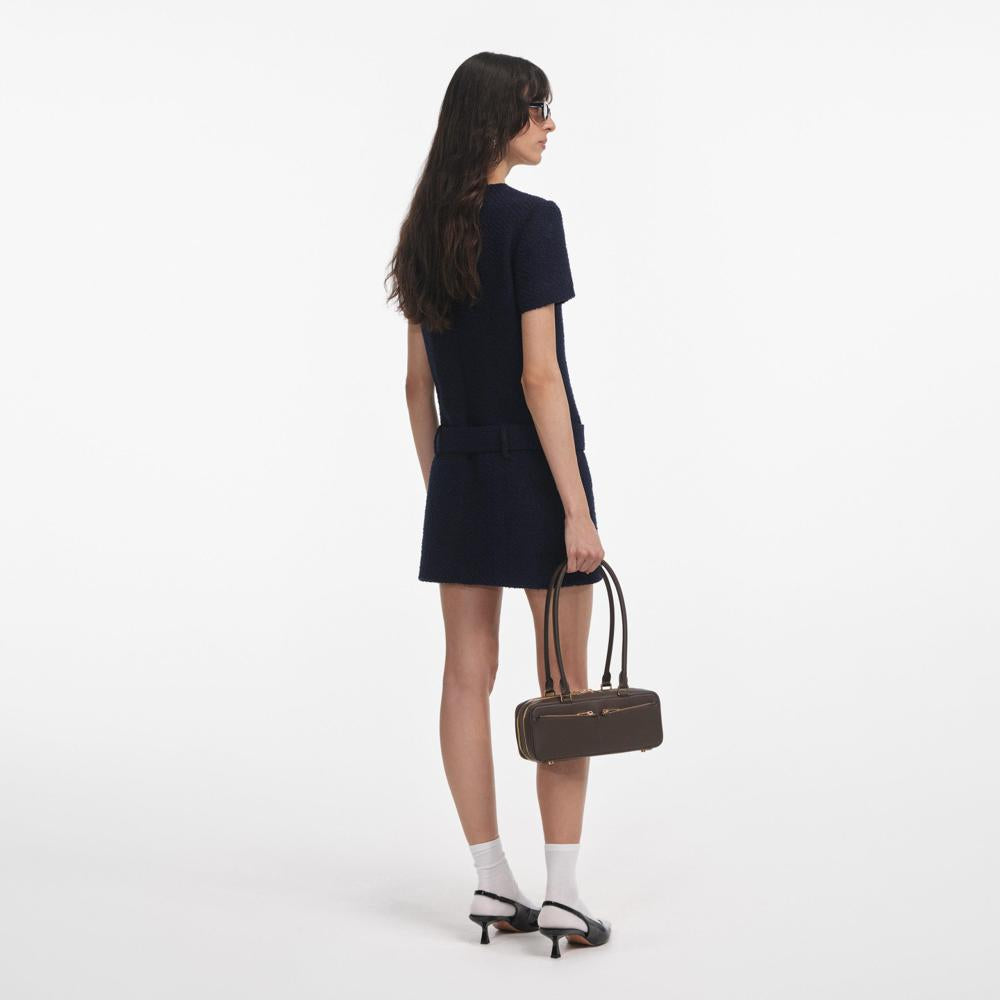SP VIP PRICE Navy Boucle Mini Dress