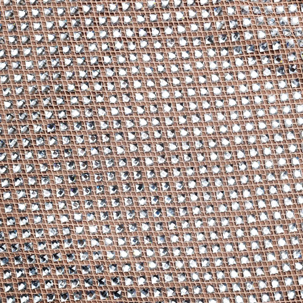 SP VIP PRICE Silver Rhinestone Mesh Midi Dress