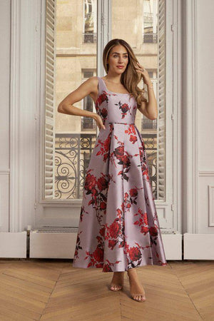Karen Millen UK SALE Lydia Millen Floral Jacquard Corseted Woven Maxi Dress - floral