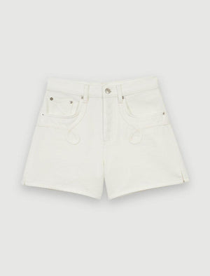 Maje UK END OF YEAR SALE Embroidered denim shorts