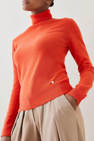 Karen Millen UK SALE Lydia Millen Cashmere Roll Neck - orange