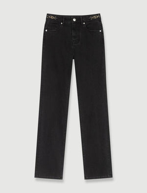 Maje UK END OF YEAR SALE Jeans with curb chains and fringing