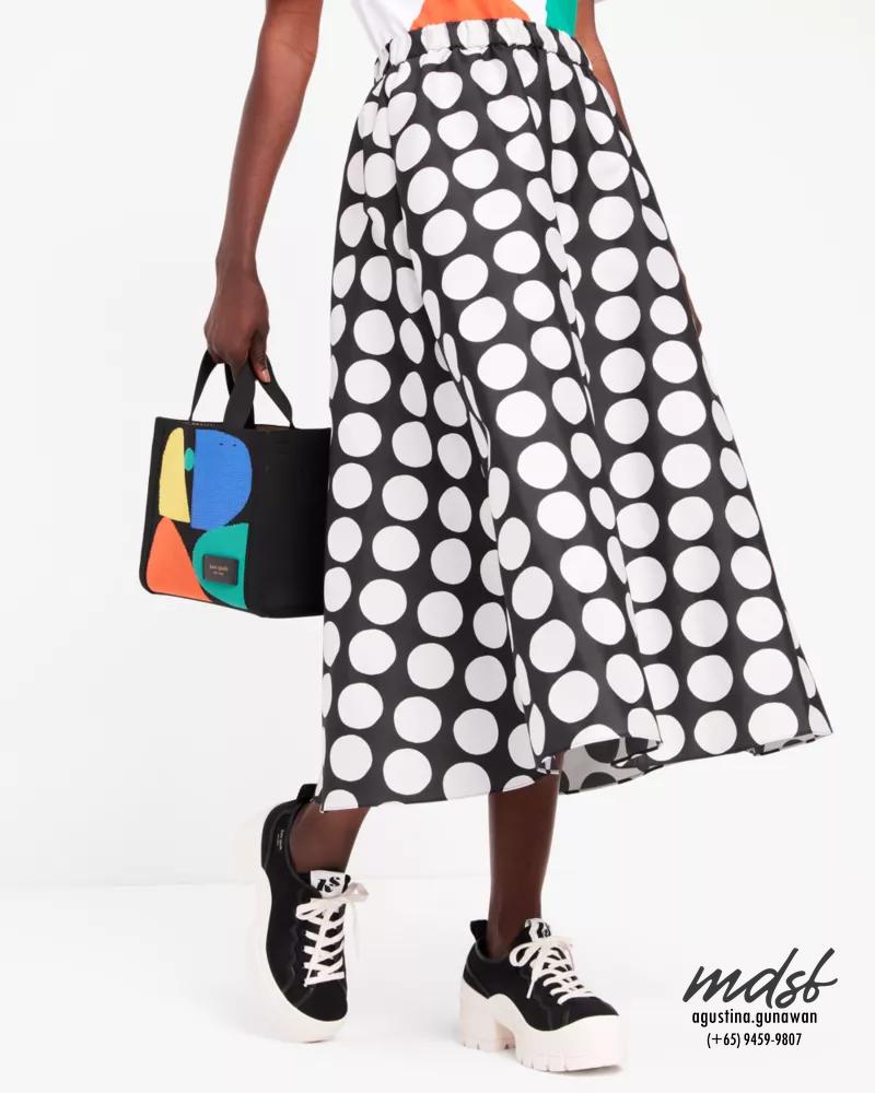 Kate Spade US Art Dots Jacquard Skirt - Black/White