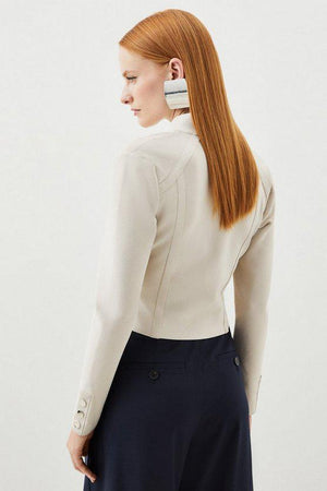 Karen Millen UK SALE Figure Form Bandage Knit Cropped Jacket