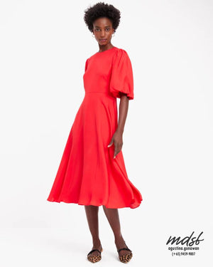 Kate Spade US Silk-blend Matinee Dress - Engine Red