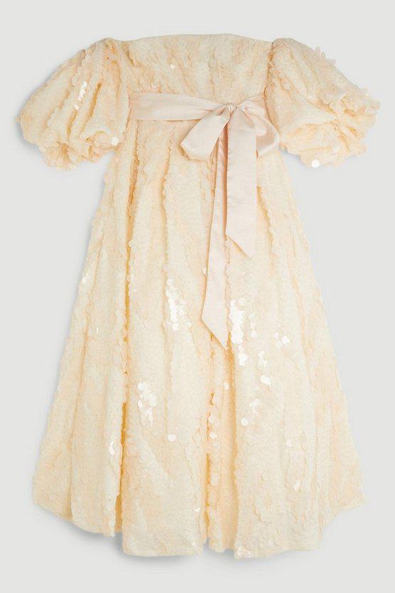 Karen Millen UK SALE Lydia Millen Sequin Bardot Woven Midi Dress
