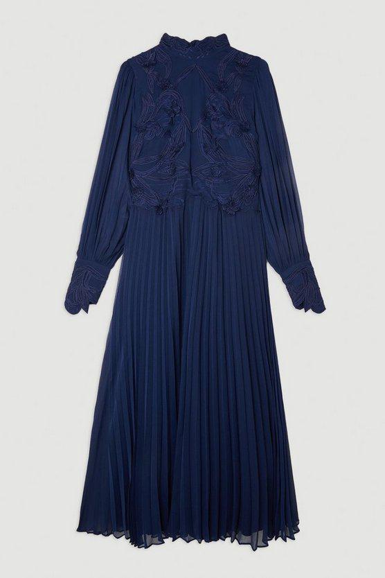 Karen Millen UK SALE Lace Applique Woven Maxi Dress