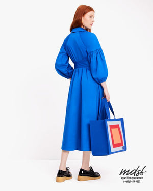 Kate Spade US Poplin Midi Dress - Stained Glass Blue