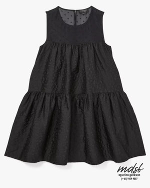 Kate Spade US Organza Dots Sleeveless Dress - Black