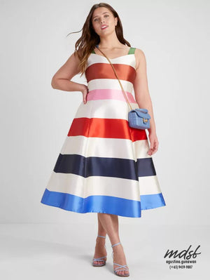 Kate Spade US Adventure Stripe Grace Dress - French Cream Multi