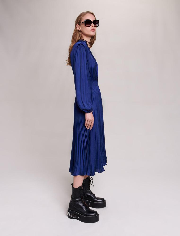 Maje UK END OF YEAR SALE Pleated and satiny midi dress