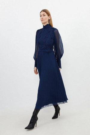 Karen Millen UK SALE Lace Applique Woven Maxi Dress