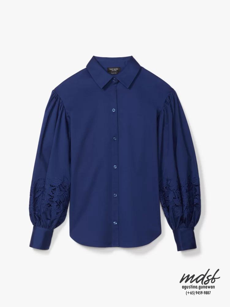 Kate Spade US Poplin Embroidered Andie Shirt - French Navy