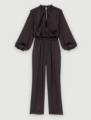 Maje UK END OF YEAR SALE Long black cinched jumpsuit
