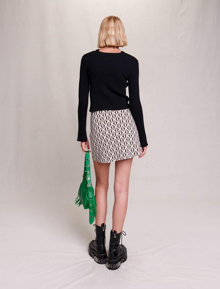 Maje UK END OF YEAR SALE Short monogrammed skirt