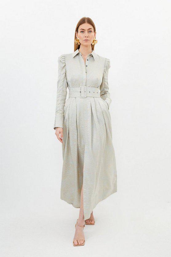 Karen Millen UK SALE Jacquard Woven Midi Dress