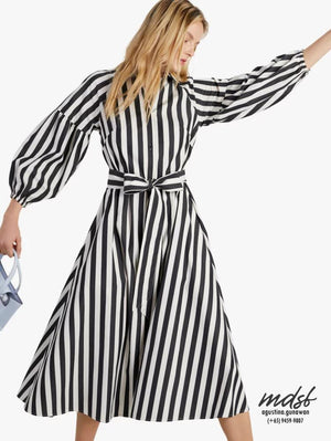Kate Spade US Terrace Stripe Dress - Black/Cream