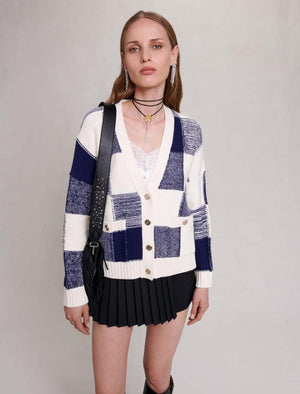 Maje UK END OF YEAR SALE Checked knit cardigan