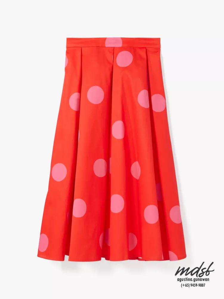 Kate Spade US Giant Dot Faille Skirt - Flame Scarlet