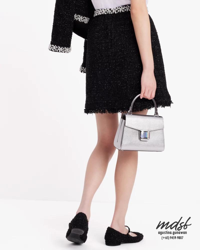 Kate Spade US Embellished Tweed Skirt - Black