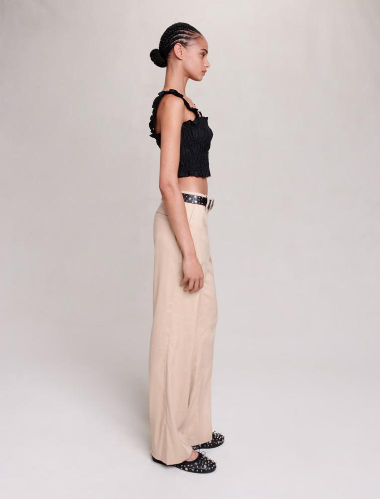 Maje UK END OF YEAR SALE Smocked cropped top