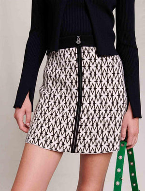 Maje UK END OF YEAR SALE Short monogrammed skirt