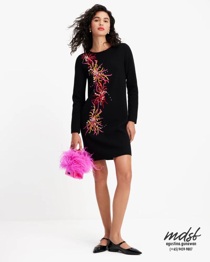 Kate Spade US Embellished Sweater Dress - Black