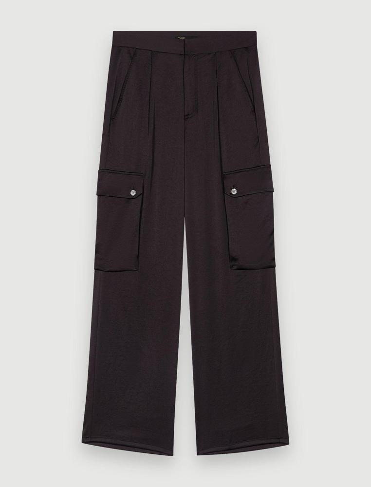 Maje UK END OF YEAR SALE Satiny cargo trousers