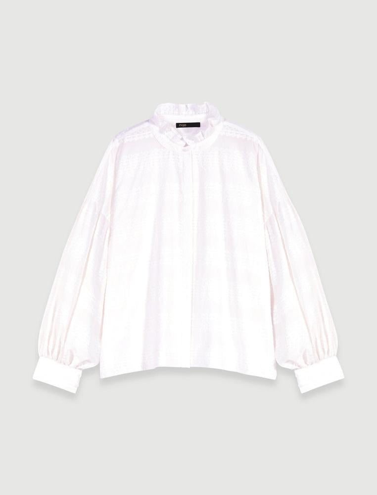 Maje UK END OF YEAR SALE Embroidered ruffled shirt