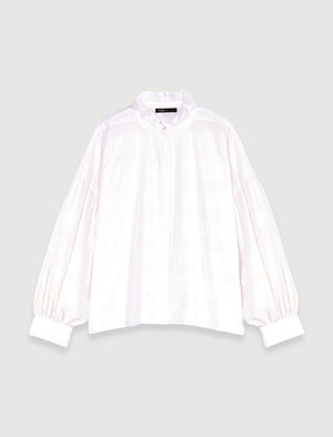 Maje UK END OF YEAR SALE Embroidered ruffled shirt