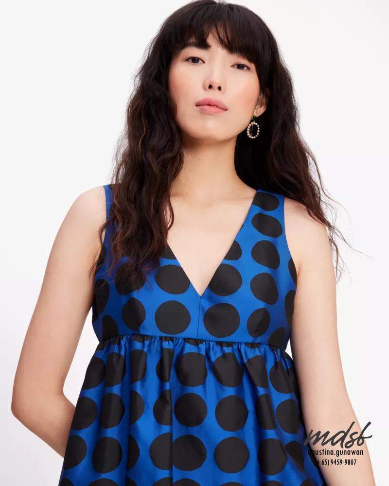 Kate Spade US Art Dots Midi Dress - Stained Glass Blue