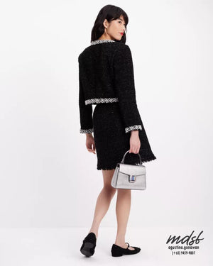 Kate Spade US Embellished Tweed Jacket - Black