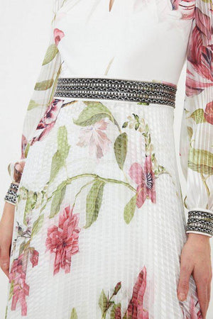 Karen Millen UK SALE Diamante Trim Delicate Floral Woven Maxi Dress
