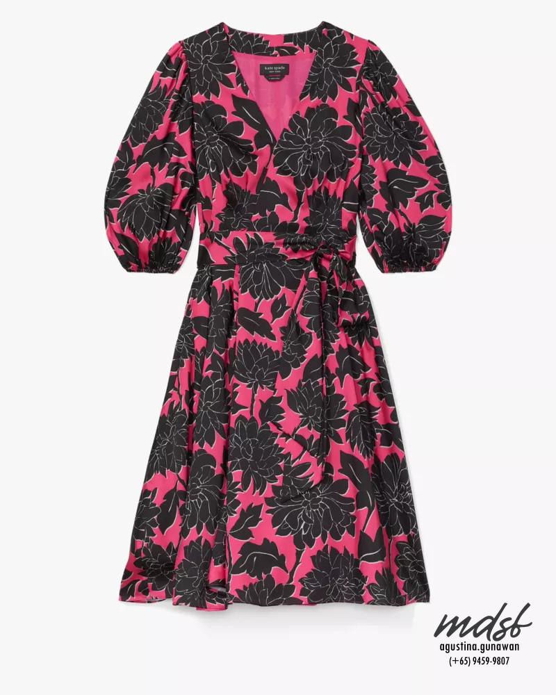 Kate Spade US Festive Brocade Evelyn Dress - Pom Pom Pink