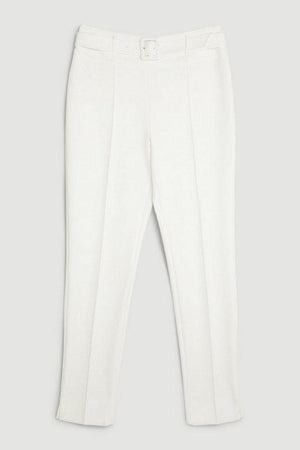 Karen Millen UK SALE The Founder Tailored Compact Stretch High Waist Slim Leg Trousers