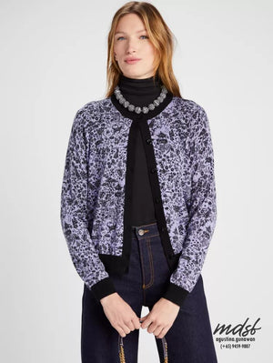 Kate Spade US Year Of The Rabbit Toile Cardigan - Lavender Cream