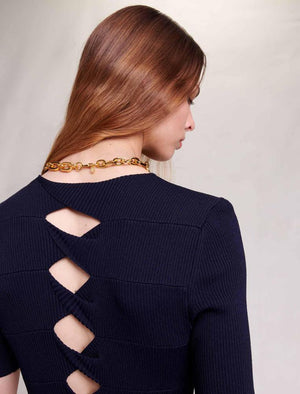 Maje UK END OF YEAR SALE Long cut-out knit dress