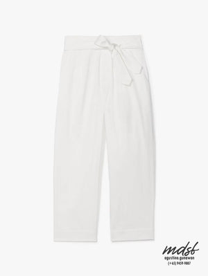 Kate Spade US Tie-waist Poplin Pants - Fresh White